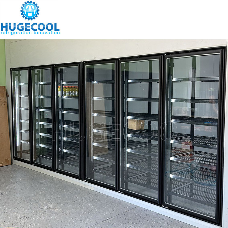 Walk in cooler beer cave gas station cooler with glass doors