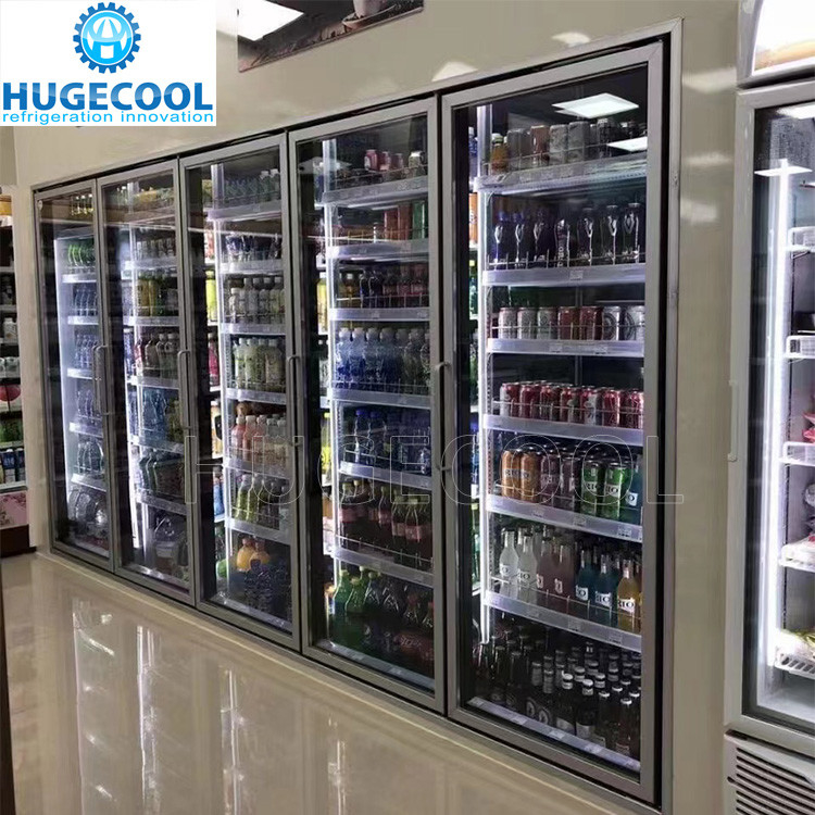 Gas Station Glass Door Walk In Cooler For Drinks