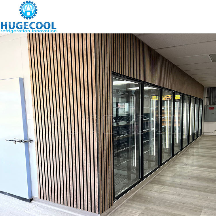 Customized Display Cold Room Walk in Cooler with Display Glass Doors