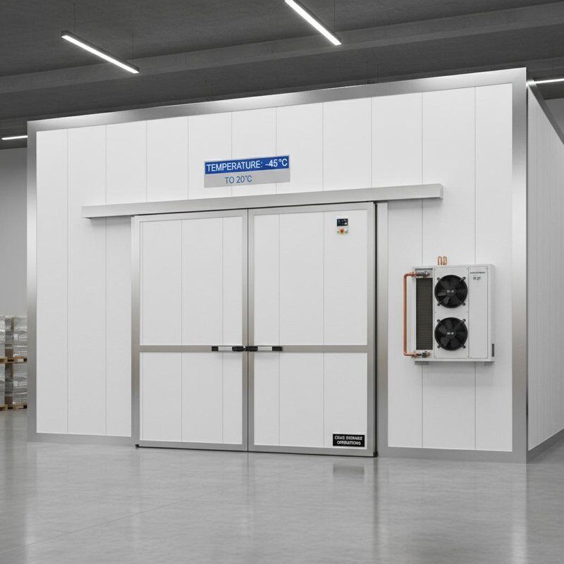 Temperature Minus 45C To 20C Sliding Door Cold Room Utilizing Refrigeration R22 Designed For And Cold Storage Operations